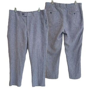 Bar III | Pants | Bar Iii Mens 0 Linen Slim Fit Dress Pants Size 34 Cropped  Flat Front Trousers | Poshmark